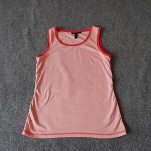 Soma Tank Top Women's Small Coral Pink Orange Trim‎ Sleeveless Casual